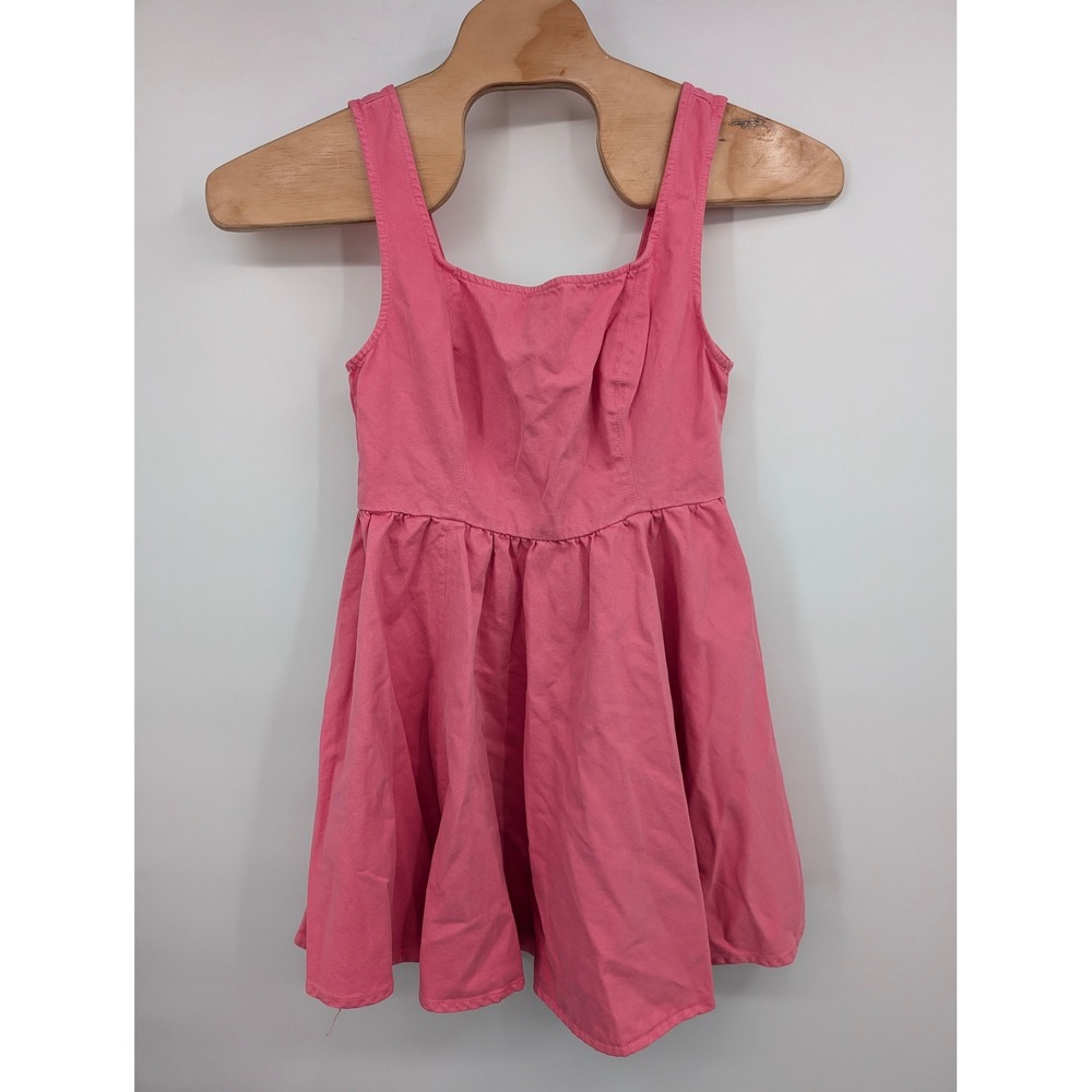 ASOS DESIGN Pink Denim Mini Dress Square Neck Fit & Flare Tank Dress Women‎ 12